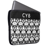 Mit Monogramm Henna Muster Elektronik-Bag Laptopschutzhülle (Vorne Rechts)