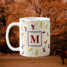 Mit Monogramm Herbst-Herbstlaub Pferdemuster