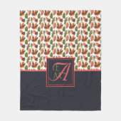 Mit Monogramm Herbstbelästigung Blauer Orangenfall Fleecedecke (Vorderseite)