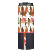 Mit Monogramm Herbstbelästigung Blauer Orangenfall Thermosbecher (Rückseite)