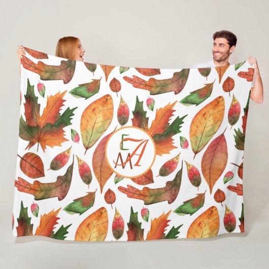 Mit Monogramm Herbstbelästigung Orange Green Decke (Beispiel)