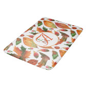 Mit Monogramm Herbstbelästigung Orange Green Decke Badematte (Schrägansicht)