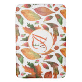 Mit Monogramm Herbstbelästigung Orange Green Decke Badematte (Vorderseite Vertikal)