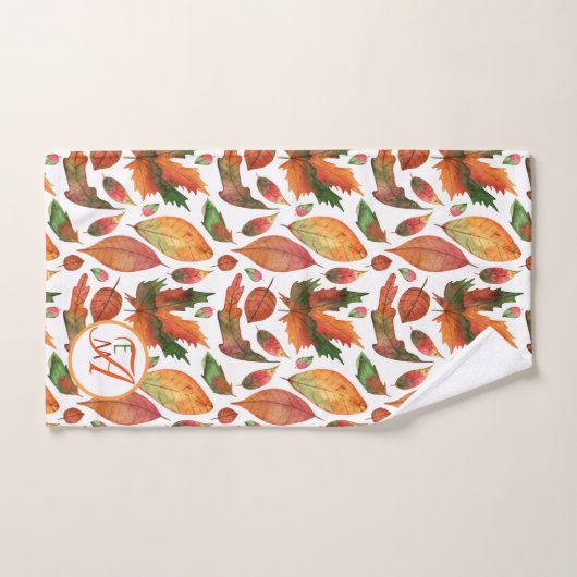 Mit Monogramm Herbstbelästigung Orange Green Decke Badhandtuch Set (Handtuch)