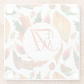 Mit Monogramm Herbstbelästigung Orange Green Decke Glasuntersetzer (Rückseite)