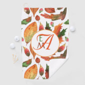 Mit Monogramm Herbstbelästigung Orange Green Decke Golfhandtuch (Insitu)