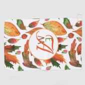 Mit Monogramm Herbstbelästigung Orange Green Decke Golfhandtuch (Horizontal)