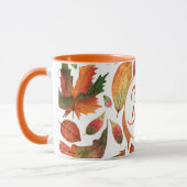Mit Monogramm Herbstbelästigung Orange Green Decke Tasse (Links)