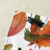 Mit Monogramm Herbstlaub Burgund Herbstdekor Strandtuch (Beispiel)