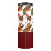 Mit Monogramm Herbstlaub Burgund Herbstdekor Thermosbecher (Rückseite)