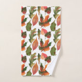 Mit Monogramm Herbstlaub Herbstdekor Orange Green Badhandtuch Set (Handtuch)