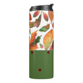 Mit Monogramm Herbstlaub Rote Dekoration im Herbst Thermosbecher (Nach links gedreht)