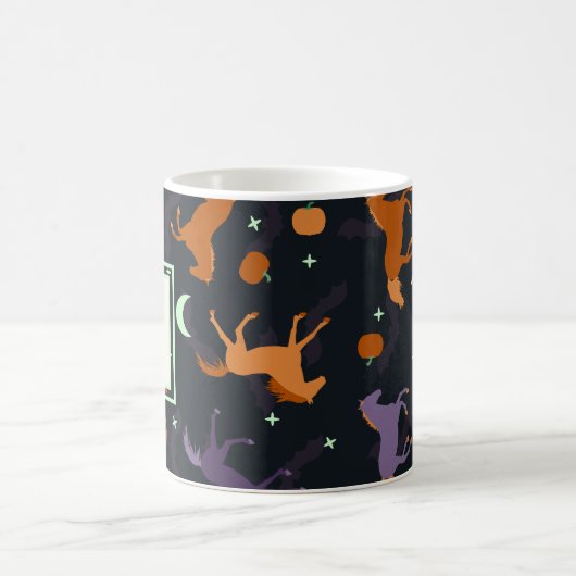 Mit Monogramm Herbstnachtmuster Kaffeetasse (Mittel)