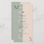 Mit Monogramm Herzhochzeit - Pink-Menü (Vorne/Hinten)