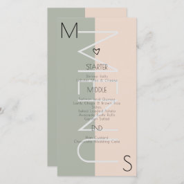 Mit Monogramm Herzhochzeit - Pink-Menü