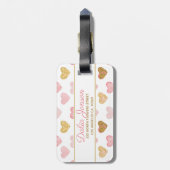 Mit Monogramm Herzmuster Gepäckanhänger (Rückseite vertikal)