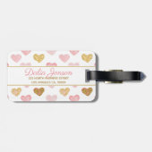 Mit Monogramm Herzmuster Gepäckanhänger (Rückseite horizontal)