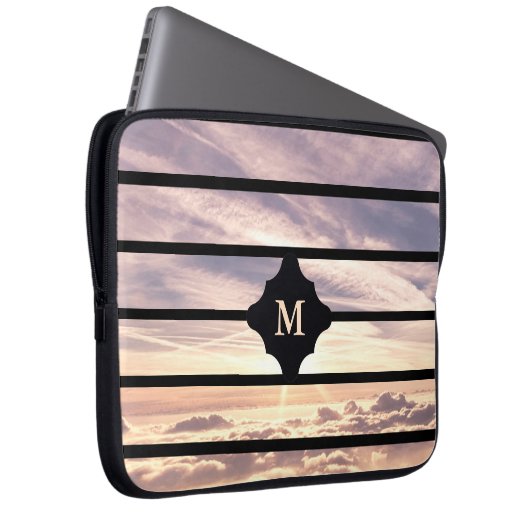 Mit Monogramm Himmelsszene Laptopschutzhülle (Vorne Rechts)
