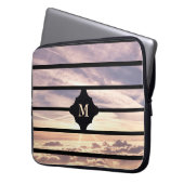 Mit Monogramm Himmelsszene Laptopschutzhülle (Vorderseite Links)