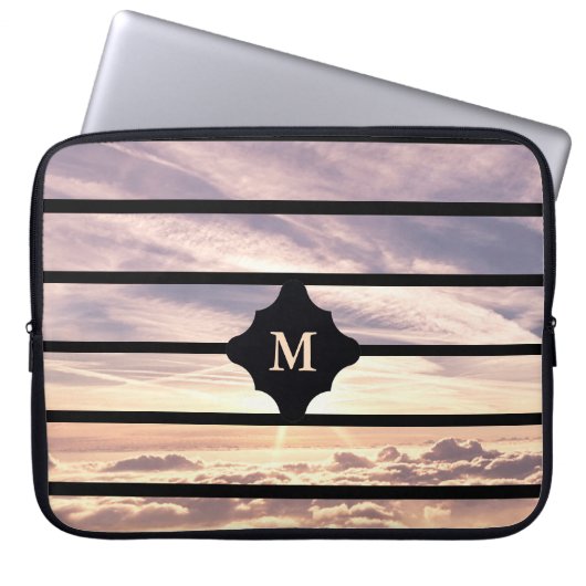 Mit Monogramm Himmelsszene Laptopschutzhülle (Vorderseite)