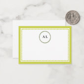 Mit Monogramm Hinweis für die blaugrüne Grenze und Mitteilungskarte (Vorderseite/Rückseite Beispiel)