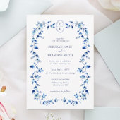 Mit Monogramm Hochzeit Blue & White Delft Einladung