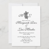 Mit Monogramm Hochzeit der botanischen Zweigstelle Einladung (Vorderseite)