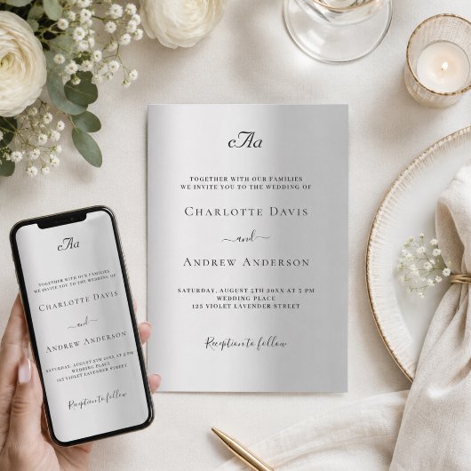 Mit Monogramm Hochzeit Einladung