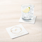 Mit Monogramm Hochzeit Elegante Rechteckiger Pappuntersetzer (Vor Ort)