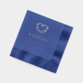 Mit Monogramm Hochzeit in Blau und Silber Servietten Mit Folie (Links)