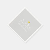 Mit Monogramm Hochzeit in hellgrau Serviette (Ecke)