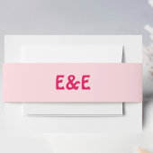 Mit Monogramm Hochzeit in Pastellrosa Einladungsbanderole