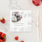 Mit Monogramm Hochzeit in Rosa und Weiß Serviette (Beispiel)