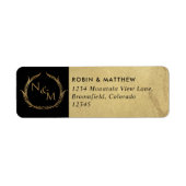 Mit Monogramm Hochzeit in Schwarz und Gold (Vorne)