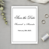 Mit Monogramm Hochzeit in Schwarz und Weiß Save The Date
