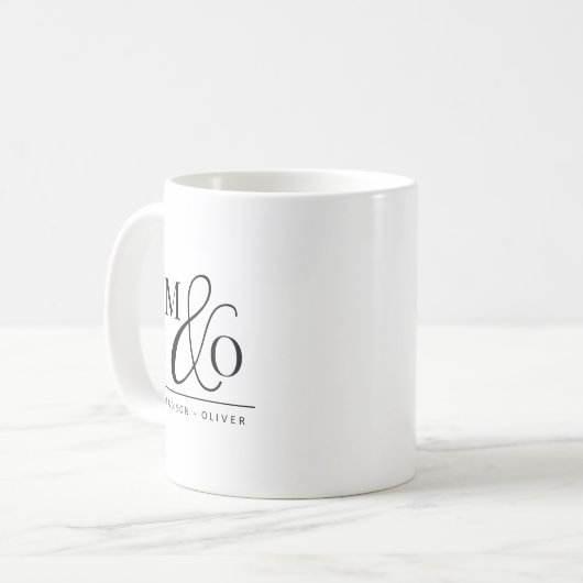 Mit Monogramm Hochzeit Kaffeetasse (Vorderseite Links)