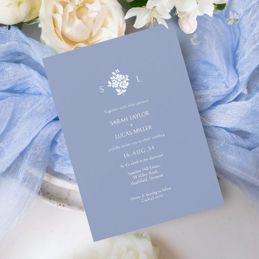 Mit Monogramm Hochzeit mit Blumen und Weiß