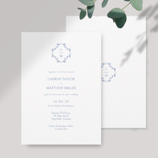 Mit Monogramm Hochzeit mit Blumen und Weiß