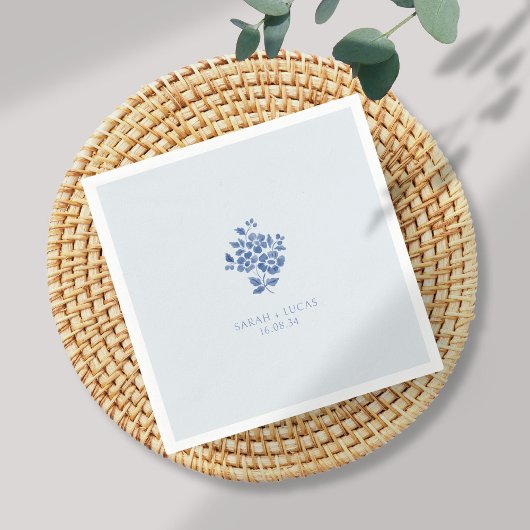 Mit Monogramm Hochzeit mit Blütenblume Serviette