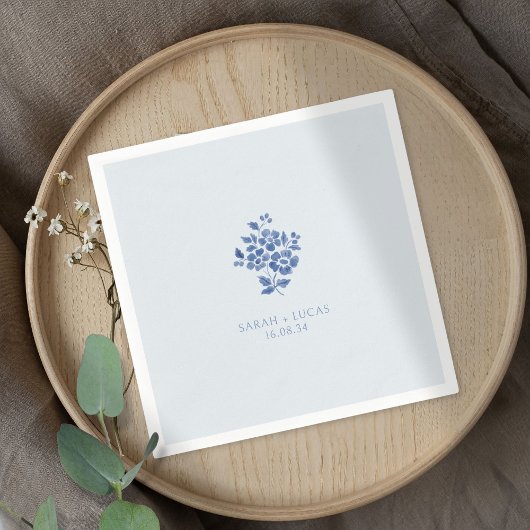 Mit Monogramm Hochzeit mit Blütenblume Serviette