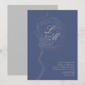 Mit Monogramm Hochzeit mit einer Blume aus Baumwol Einladung (Vorne/Hinten)