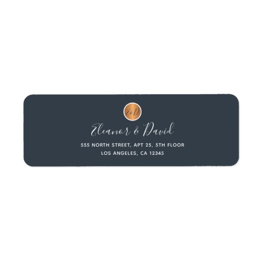 Mit Monogramm Hochzeit mit elegantem Marinemoldgol (Vorne)