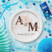 Mit Monogramm Hochzeit mit Gold Pappteller (Party)