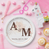 Mit Monogramm Hochzeit mit Gold Pappteller (Party)