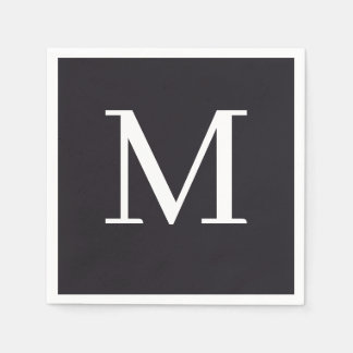 Mit Monogramm Hochzeit Napkin Black & White Design Serviette