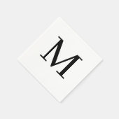 Mit Monogramm Hochzeit Napkin Classic Black Design Serviette (Ecke)