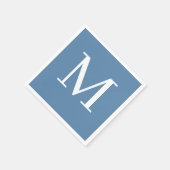 Mit Monogramm Hochzeit Napkin Dusty Blue Design Serviette (Ecke)