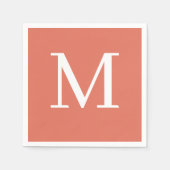 Mit Monogramm Hochzeit Napkin Terracotta Design Serviette (Vorderseite)