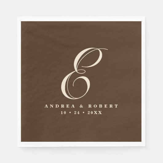 Mit Monogramm Hochzeit Napkins mit Namen Serviette (Vorderseite)