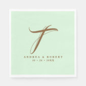 Mit Monogramm Hochzeit Napkins mit Namen Serviette (Vorderseite)